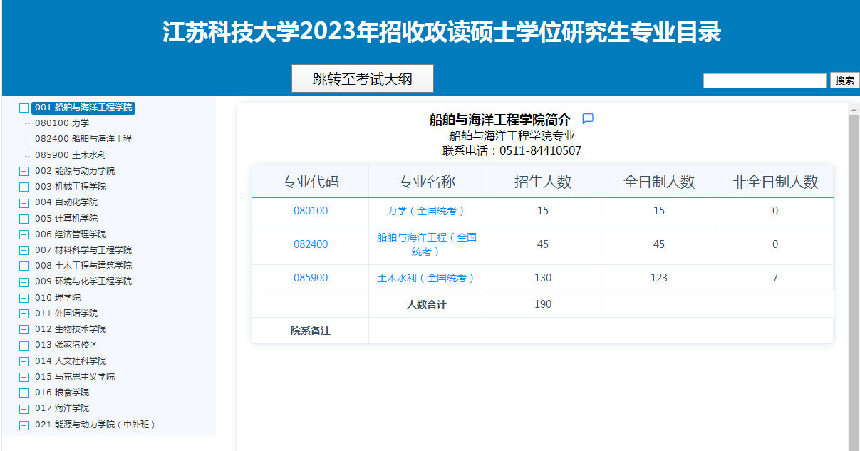 关注！江苏科技大学2023年硕士研究生考试科目与研究方向