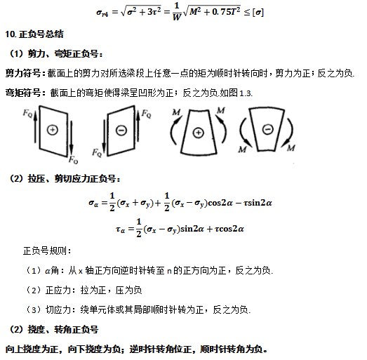 材料力学考前必备公式