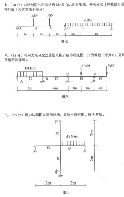 南京理工大学2020年考研真题：结构力学