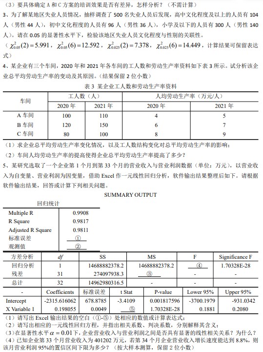 南京审计大学2022年考研真题：统计学