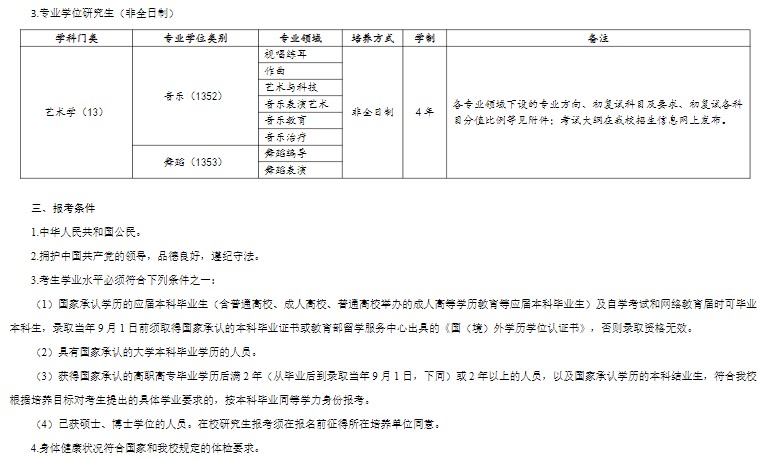 武汉音乐学院2024年招收攻读硕士学位研究生招生简章