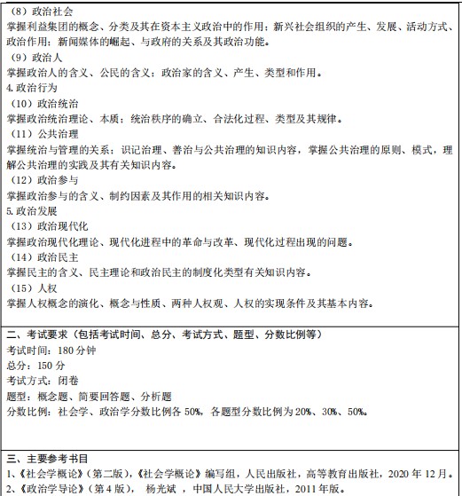 浙江工业大学2024年硕士研究生招生考试初试自命题科目考试大纲