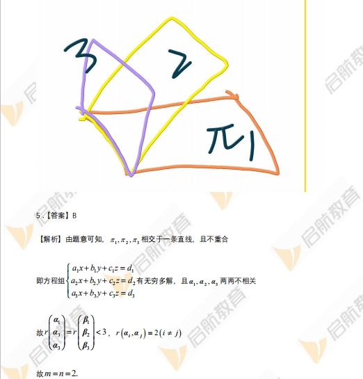 2024年考研数学一真题答案及解析(启航版)4